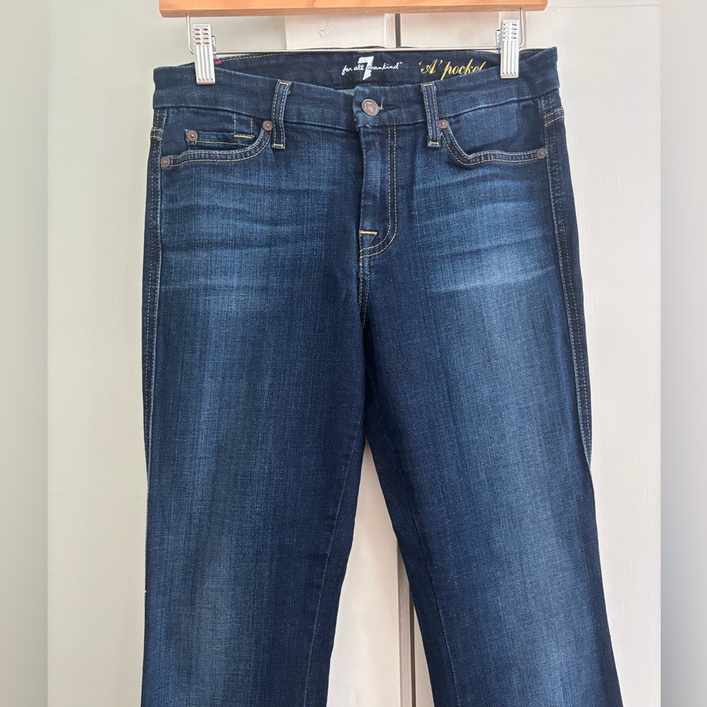 7 For All Mankind Dark Blue Flare Jeans